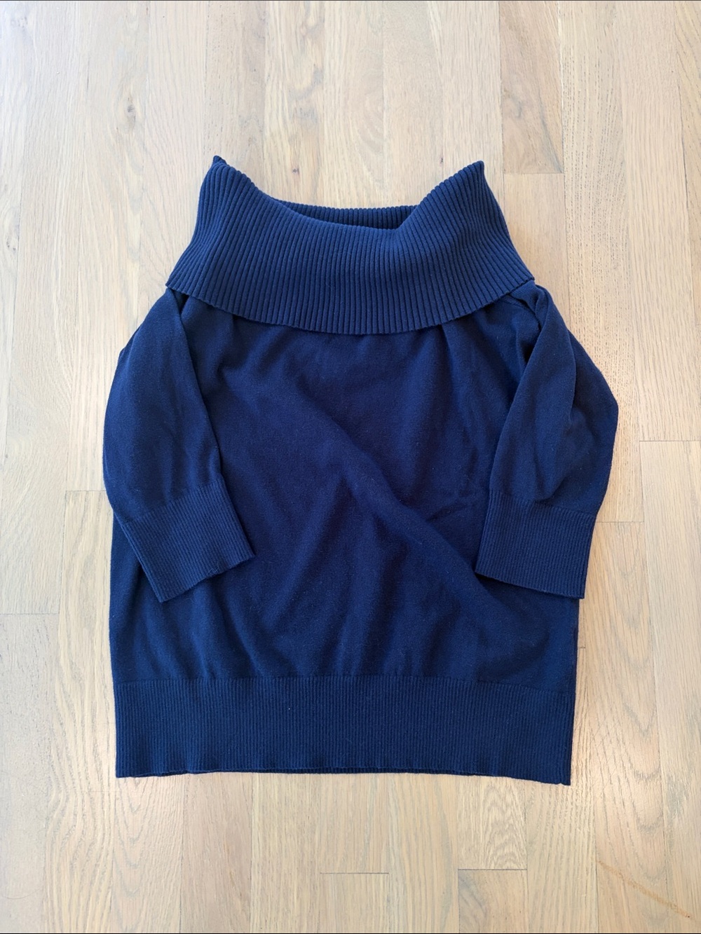 Banana Republic Navy Off-the-Shoulder 3/4-Sleeve Sweater